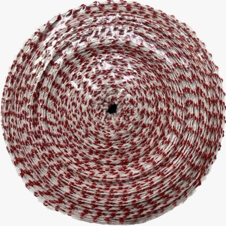 Plasa elastica alimentara alb cu rosu calibru 20 - 50 m