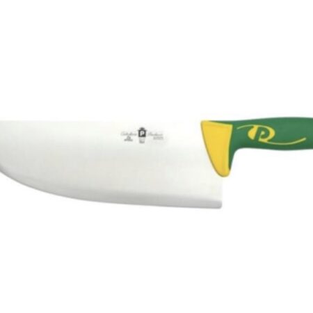 Cutit profesional Coltellerie Paolucci 4507-28, Linie Imperiale, 28 cm, Lama curbata inox, Verde/Galben